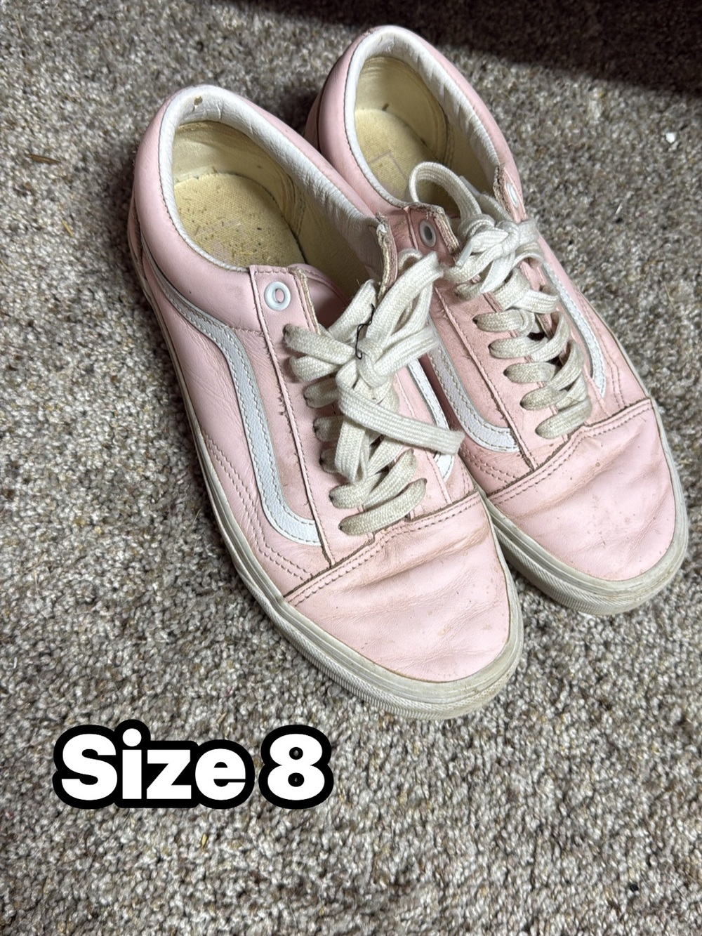 Vans Pink Low-Top Lace-Up Sneakers with White Side Stripe